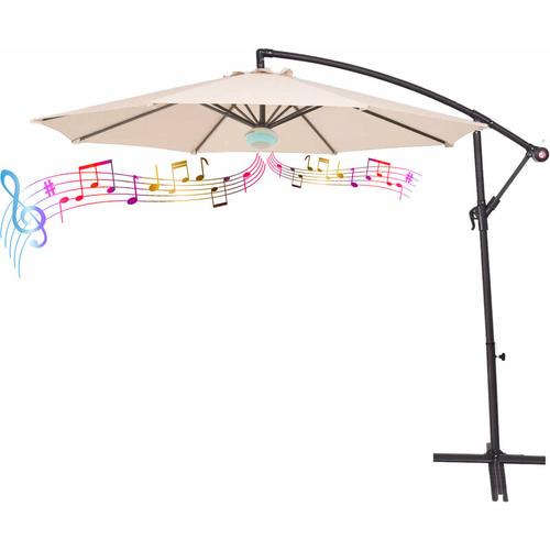 Bild von 3 Meter Bluetooth Garden Banana Parasol – Cream