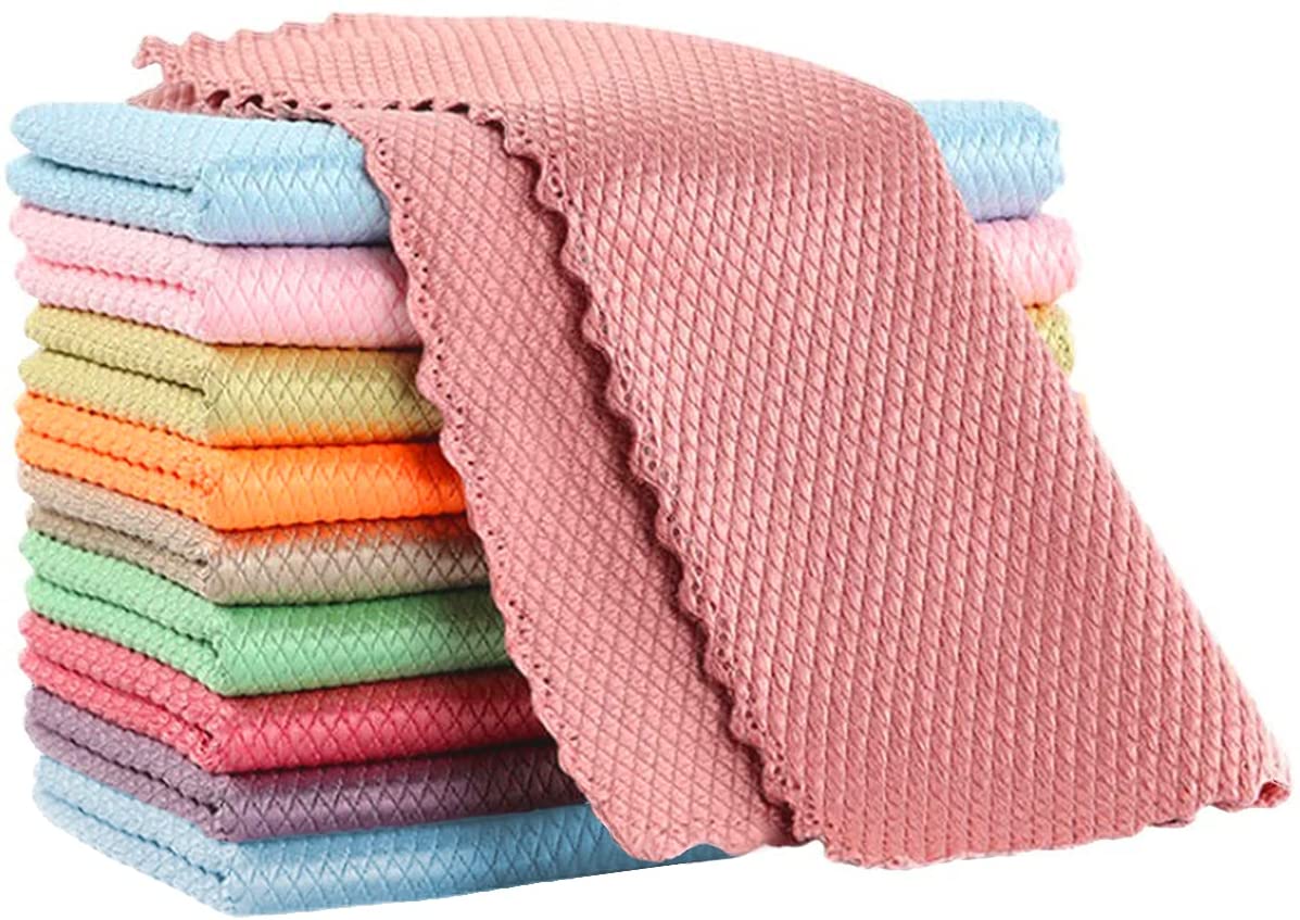 Produktbild von Microfibre Cloth, Cleaning Cloth of 10, Microfibre Cleaning Cloth 30*40 cm, Reusable Microfiber Dish Cleaning Cloths, for Glass, Car, Kitchen, Cleaning Cloths for Home