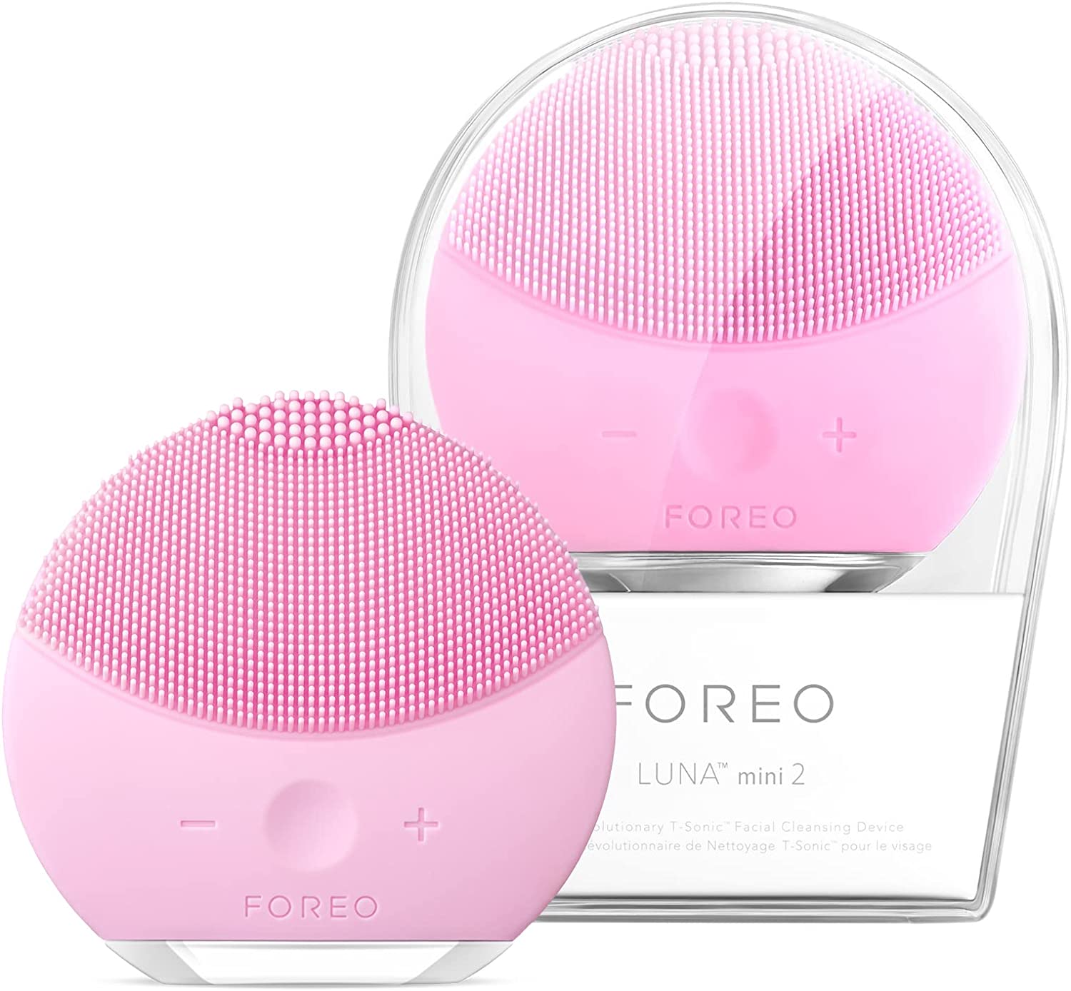Bild von FOREO LUNA mini 2 Pearl Pink Silicone Facial Cleansing Brush for All Skin Types, 3-zone Brush Head, Ultra-hygienic, T-Sonic Massage, 8 Intensities, 300 uses/ Charge, Waterproof, 2-year Warranty
