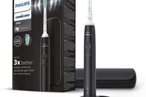 Produktbild von Philips Sonicare 3100 Series Sonic Electric Toothbrush with Pressure Sensor and BrushSync Replacement Reminder, HX3673/14, Black