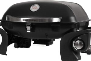 Bild von George Foreman GFSBBQ1 Portable Gas BBQ with Integrated Thermostat, Black, Lightweight & Compact, Steel Body & Automatic Ignition