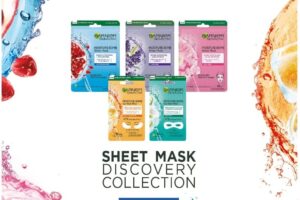 Bild von Garnier Sheet Mask Discovery Collection, Face & Eye Sheet Mask set for Dehydrated, Dull and Tired Skin, Pack of 5 Sheet Masks