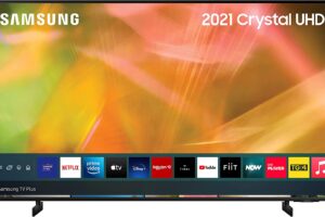 Produktbild von Samsung AU8000 55 Inch Smart TV (2021) – Crystal 4K AirSlim Smart TV with HDR10+, Built in Alexa, Dynamic Crystal Colour, Adaptive Sound, Motion Xcelerator, Samsung Q-Symphony Audio – UE55AU8000KXXU [Energy Class G]
