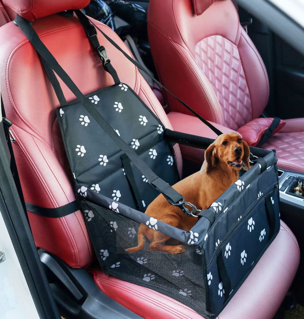 Bild von GoBuyer Waterproof Pet Dog Car Seat Booster Carrier with Seat Belt Harness and Headrest Strap for Puppy Cat