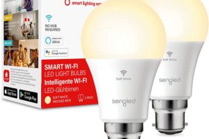 Produktbild von Sengled Smart Bulbs Alexa Light Bulbs Bayonet, WiFi Bulbs That Work with Alexa Smart Home Devices & Google Home, Dimmable LED Bulbs B22, Remote Control, Smart Light Bulbs 8.8W, 806LM 2700K, 2 Pack