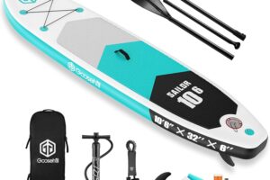 Bild von Goosehill Inflatable Stand Up Paddle Board, Premium SUP Package, 10’6″ Long 32″ Wide 6″ Thick, Patterns Open for Customization