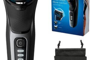 Produktbild von Philips Shaver Series 3000 Dry and Wet Electric Shaver (Model S3233/52), Shiny Black, 2 pin plug