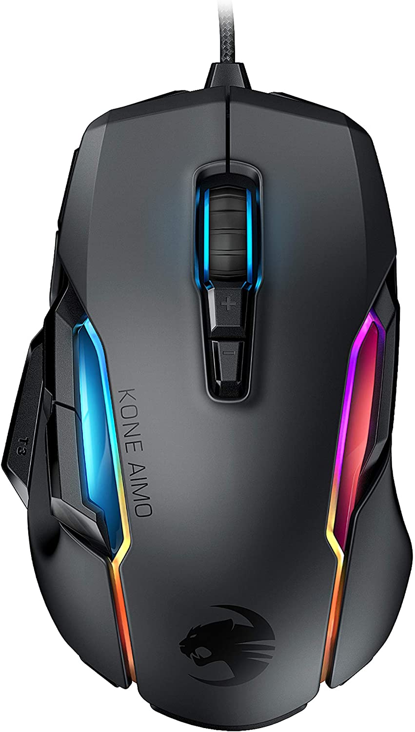 Bild von Roccat Kone AIMO PC Gaming Mouse, Optical Owl-Eye Sensor (100 to 16,000 DPI), RGB Backlit Lighting, 23 Programmable Keys, Onboard Memory, Palm Grip, LED Illumination, Black
