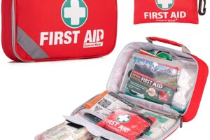 Bild von First Aid Kit (215 Piece) + Bonus 43 Piece Mini First Aid Kit – Includes Emergency Blanket, Bandage, Scissors for Home, Car, Camping, Office, Boat, and Traveling