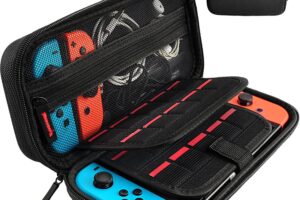 Produktbild von Daydayup Switch Case Compatible with Nintendo Switch/Switch OLED – Carrying Case with 20 Game Cartridges, Protective Hard Shell Travel Case Pouch for Nintendo Switch Console & Accessories, Black