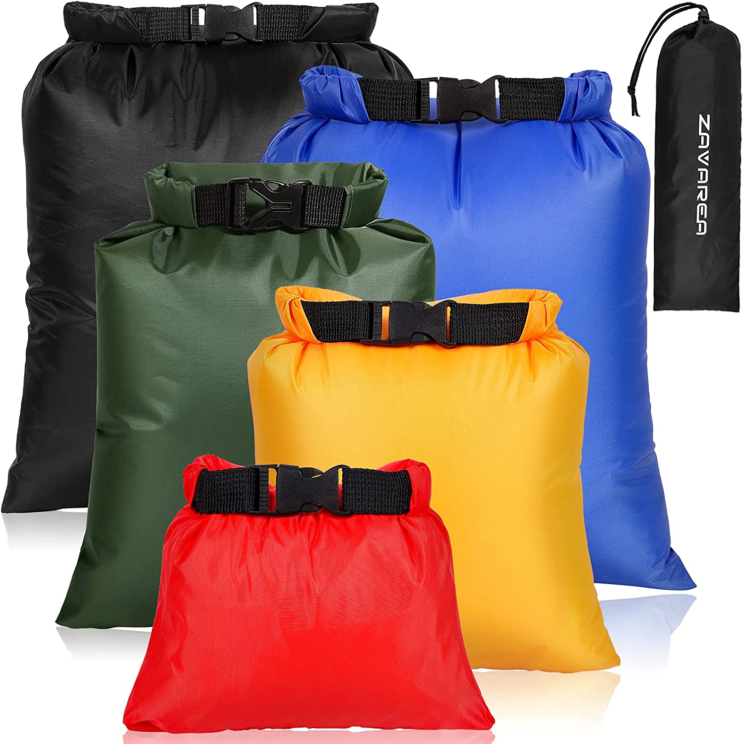Bild von Waterproof Dry Bag Set, Lightweight Drybag Canoe Bags with 1.5L, 2.5L, 3.5, 4.5L, 6L Dry Sacks Waterproof Bags for Kayaking Rafting Boating Hiking Camping Travel Fishing Sea Swimming Boat Dry Bags