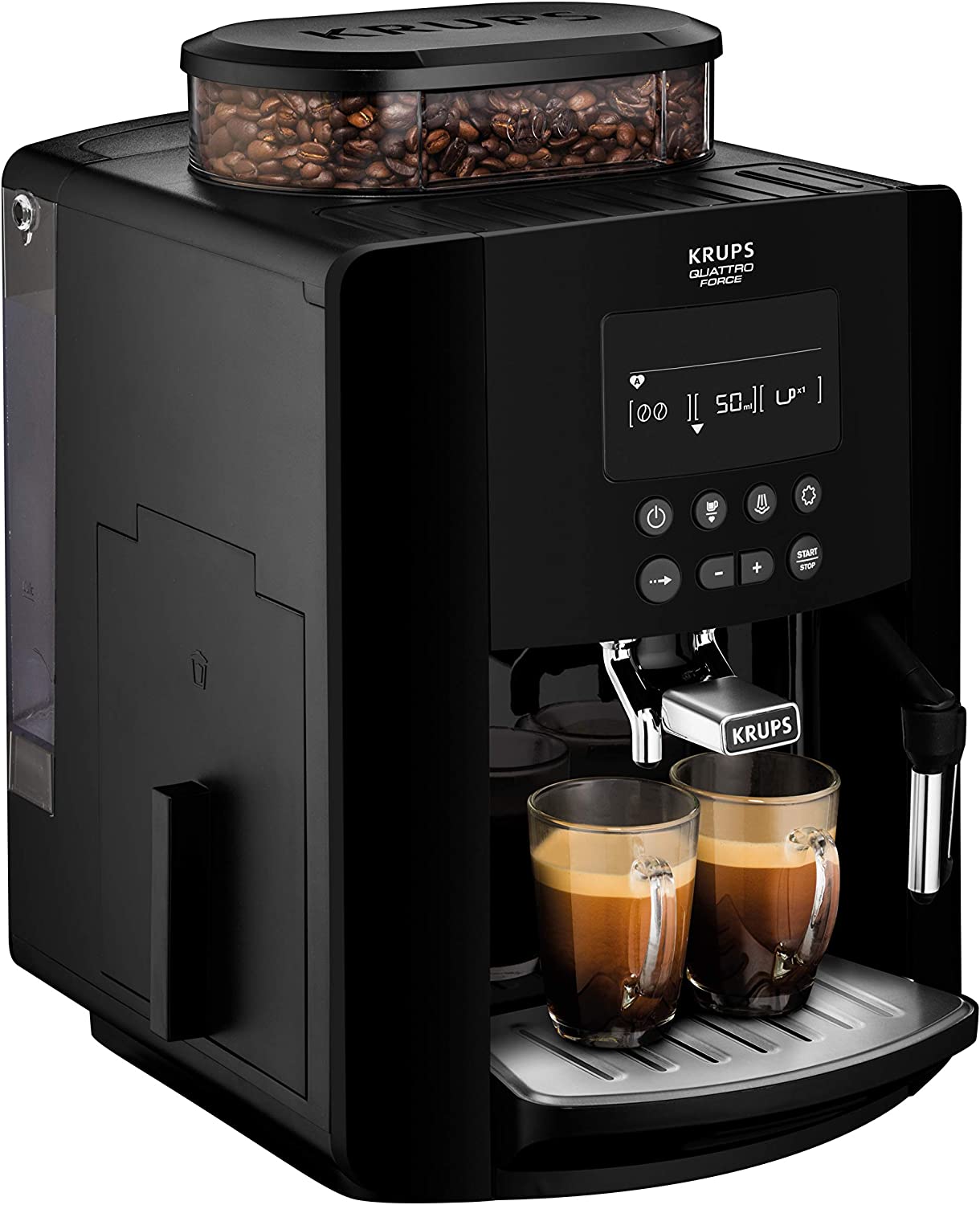 Bild von KRUPS Arabica Digital EA817040 Automatic Coffee Machine, Bean to Cup, Espresso, Cappuccino, Black [Energy Class A]