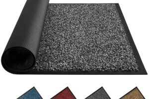 Bild von Mibao Dirt Trapper Door Mat for Indoor&outdoor,60x180cm,Grey Black,Washable Barrier Door Mat,Heavy Duty Non-Slip Entrance Rug Shoes Scraper,Super Absorbent Front Door Mat Carpet