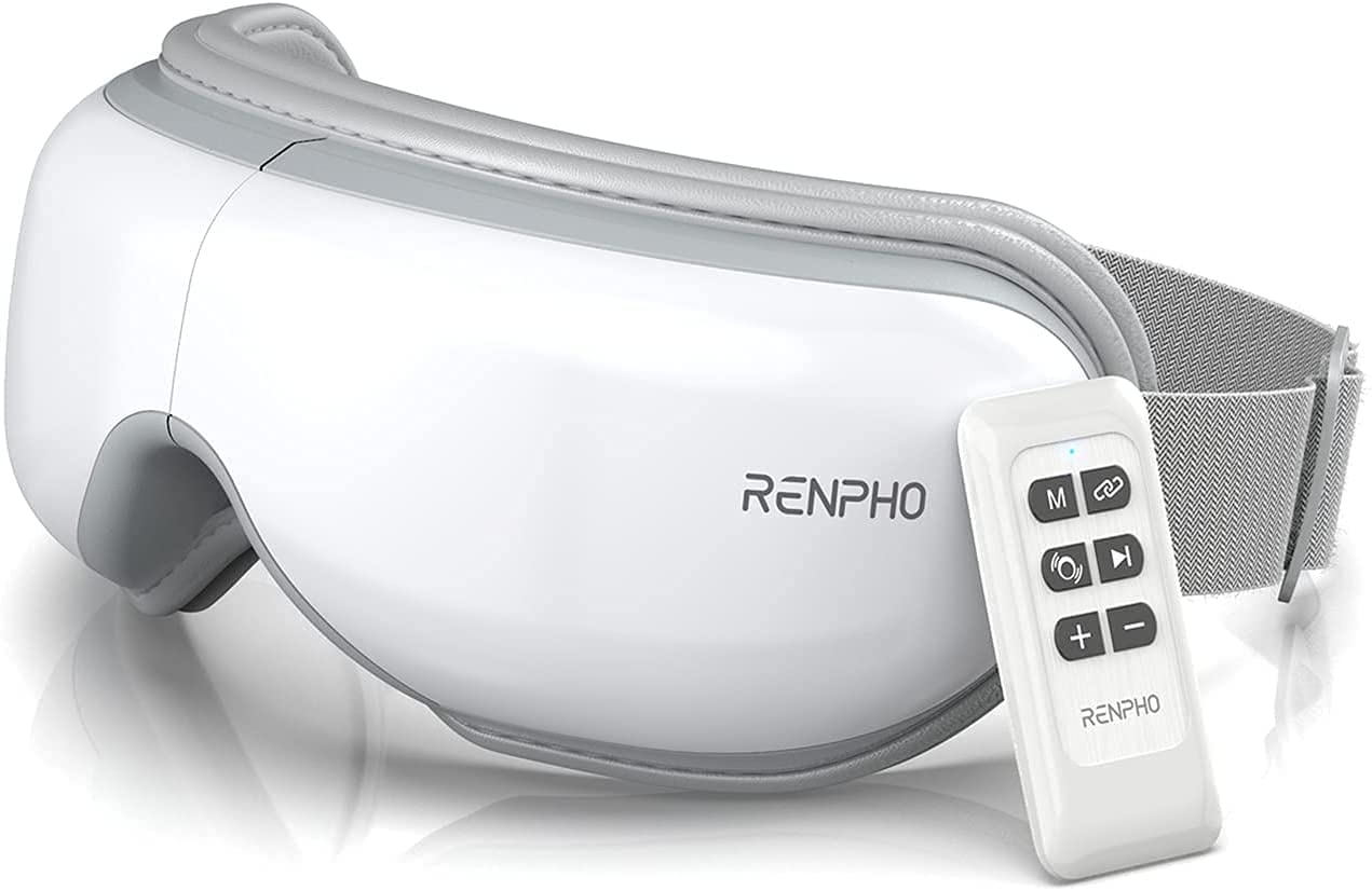 Bild von RENPHO – Eye Massager with Remote Control & Heat, Compression, Wireless Music Rechargeable Eye Heat Massager for Relax and Reduce Eye Strain Dark Circles Eye Bags Dry Eye Improve Sleep
