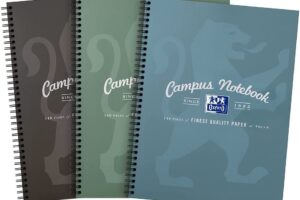 Produktbild von Oxford Campus, A4 Notebook, Lined, 140 Page, Metallic Assorted Colours, Pack of 3