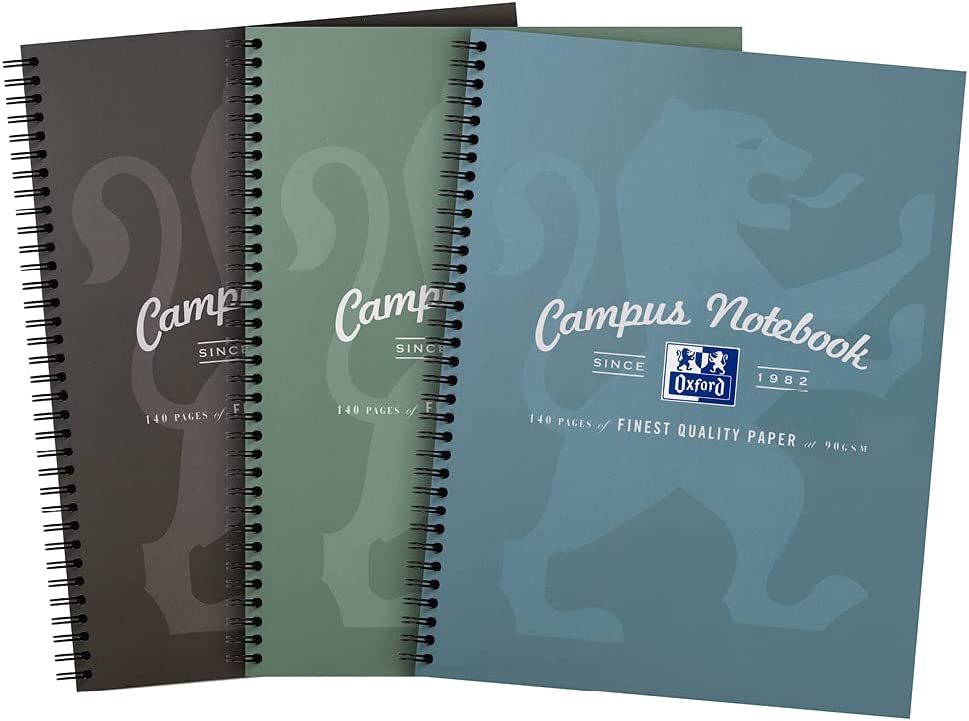 Bild von Oxford Campus, A4 Notebook, Lined, 140 Page, Metallic Assorted Colours, Pack of 3