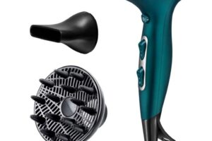 Bild von Remington Advanced Coconut Therapy Hair Dryer – 2300 W Hairdryer with Diffuser and 2 Concentrators Infused with Micro Conditioners – AC8648, Jade