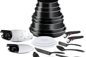 Bild von Tefal Ingenio Easy ON Pots & Pans Set, 20 Pieces, Stackable, Removable Handle, Space Saving, Non-Stick, Black, L1599402