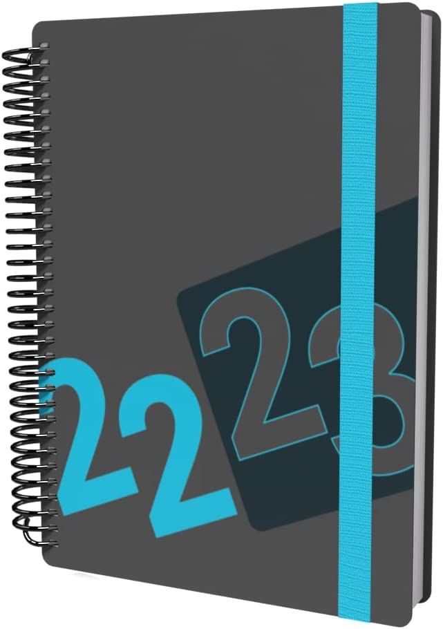 Bild von Collins Delta A5 Week To View Mid Year Academic 2022-23 Diary – Blue (FP53M.60-2223) – Student Journal Planner with diary, notes and timetables