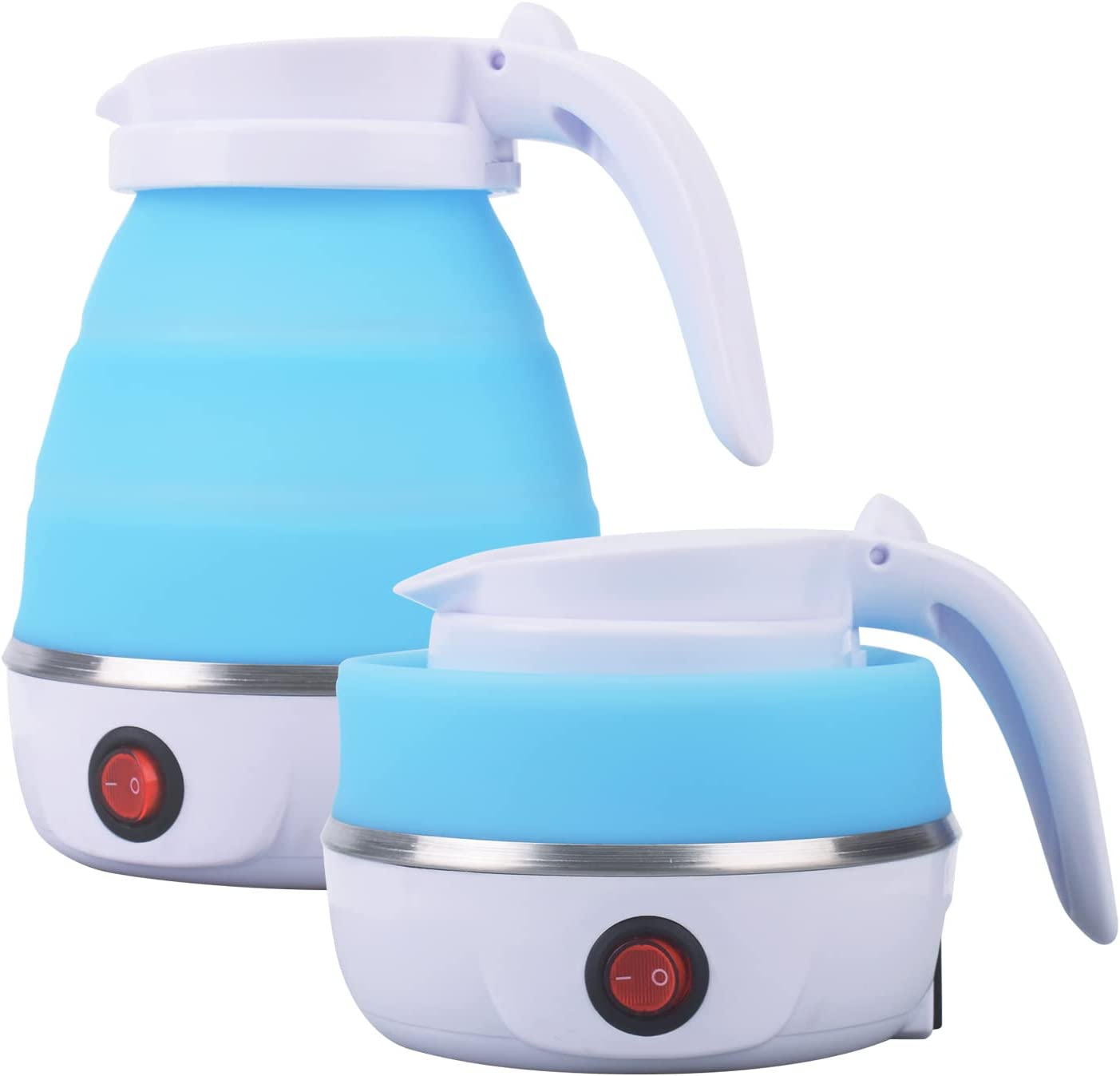 Bild von Foldable Electric Kettle, Portable Kettle for Travel, Silicone Electric Water Boiler, Tea Heater, Coffee Maker, Collapsible Kettle with Separable Power Cord for Outdoor Hiking Camping