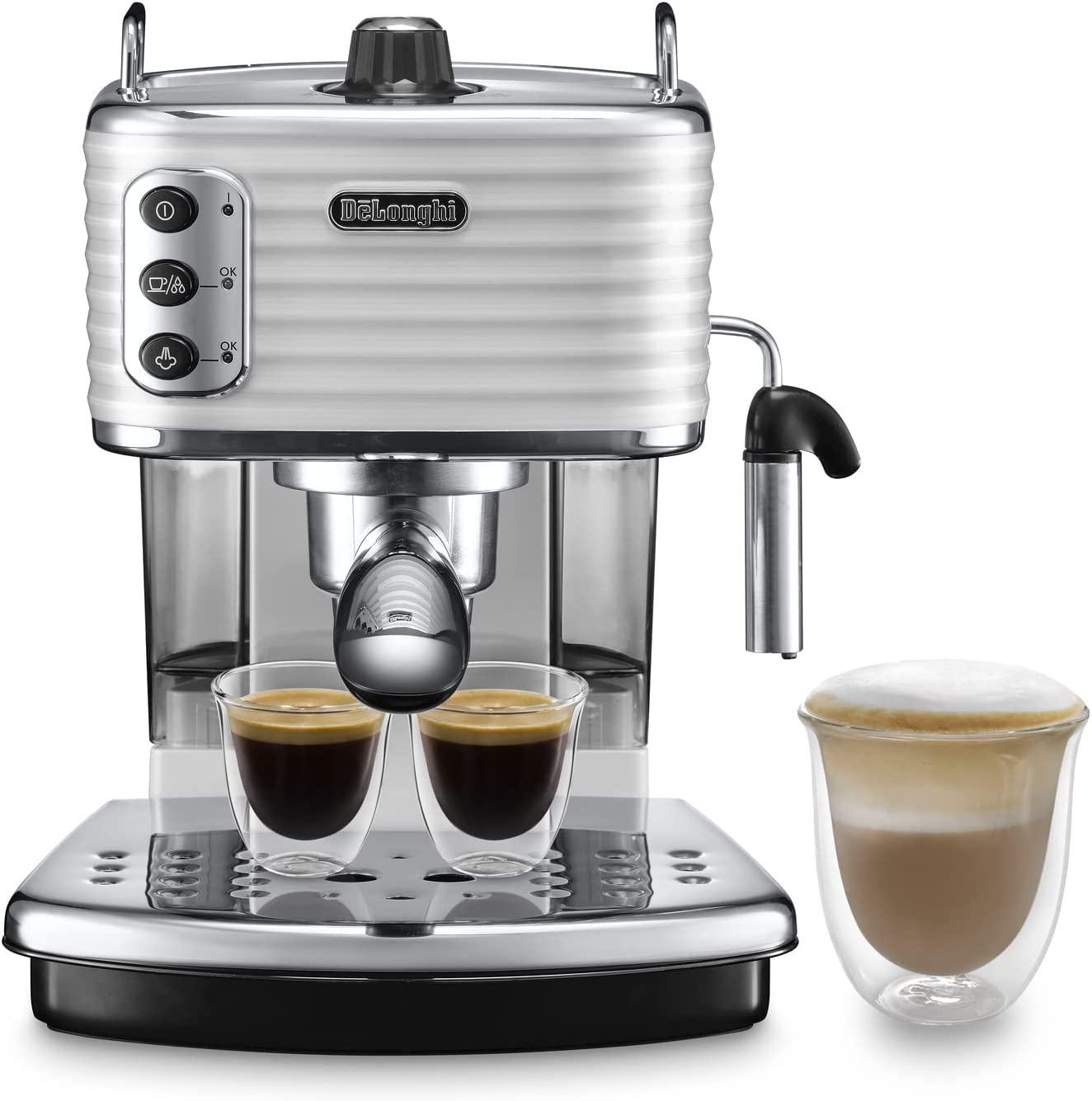 Bild von De’Longhi Scultura Traditional Barista Pump Espresso Machine, Coffee and Cappuccino Maker, ECZ351W, White