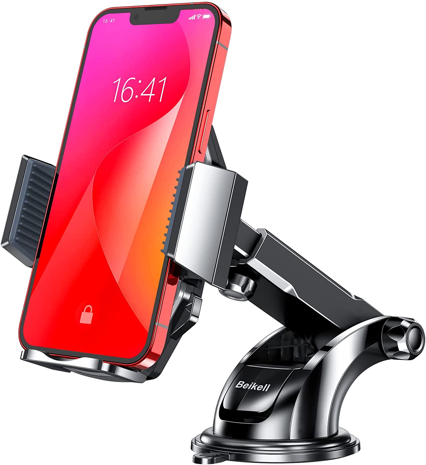 Bild von Car Phone Holder, Beikell Adjustable Car Phone Mount Cradle 360° Rotation – Phone Holder for Car with One Button Release and Strong Sticky Gel Pad for Mobile Phones from 4.7 to 6.7 inches