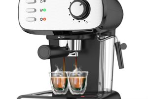 Bild von FIMEI Coffee Machines, 20 Bar Espresso Machine with Milk Frother, 2 Independent Thermostats, Espresso Coffee Maker for Cappuccino, Latte, Espresso, Macchiato, 1.2L Detachable Water Tank