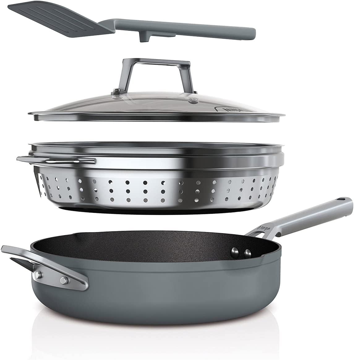 Bild von Ninja CW102GYUK Foodi 9-in-1 PossiblePan ZEROSTICK Technology, Induction Compatible, Sea Salt Grey