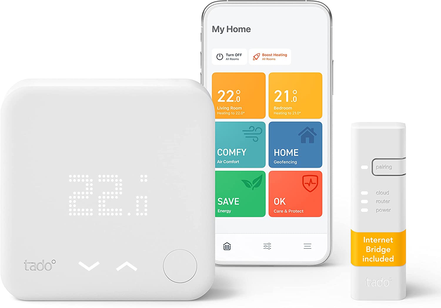 Produktbild von tado° Wired Smart Thermostat Starter Kit V3+ The Smart Thermostat Gives You Full Control Over Your Heating From Anywhere, Save Energy, Easy DIY Installation, Works With Amazon Alexa, Siri, and Google