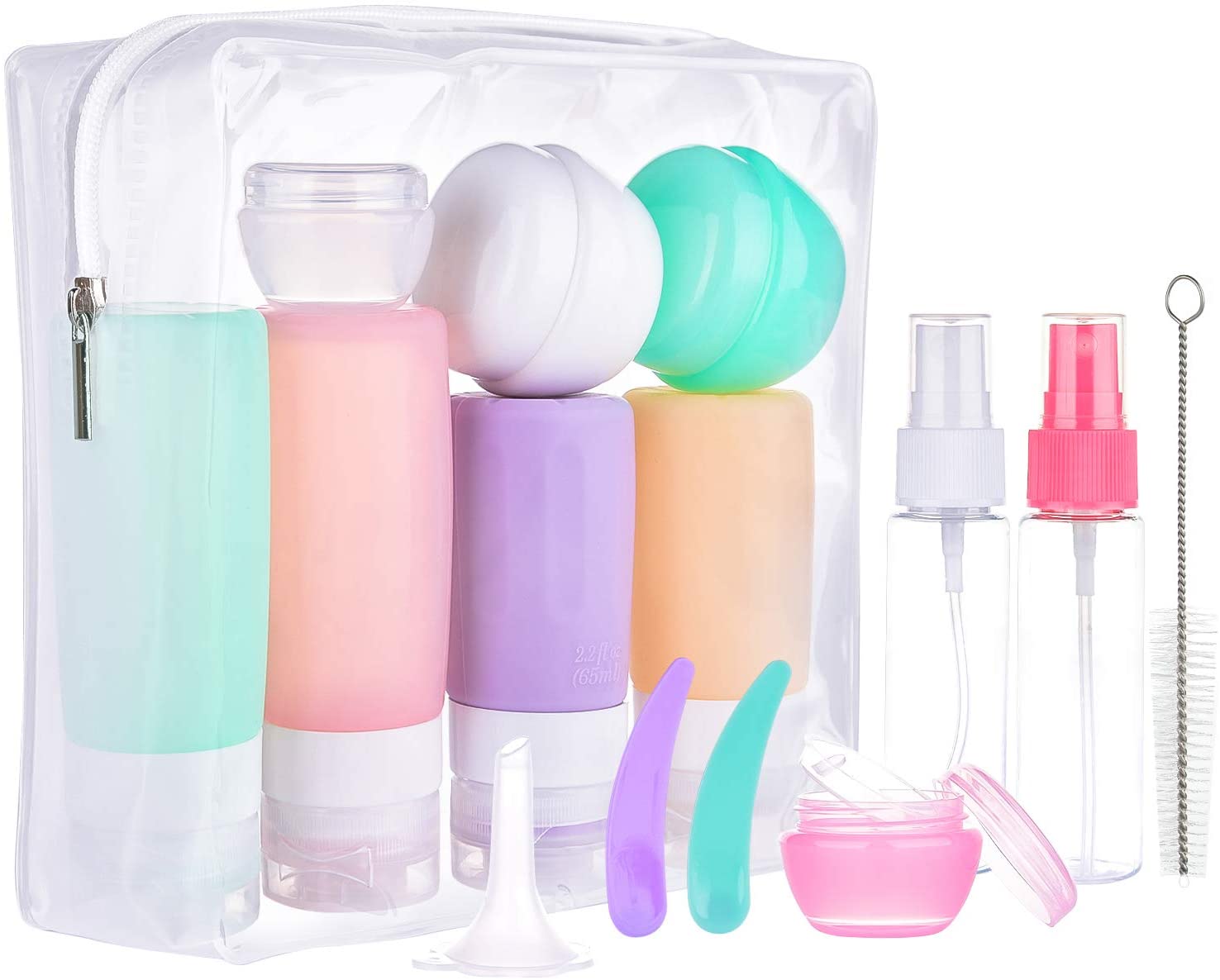 Bild von 16 Pack Travel Bottles Set for Toiletries, Morfone TSA Approved Travel Containers Leak Proof Silicone Squeezable Travel Accessories 2oz 3oz for Shampoo Conditioner Lotion Body Wash (BPA Free)