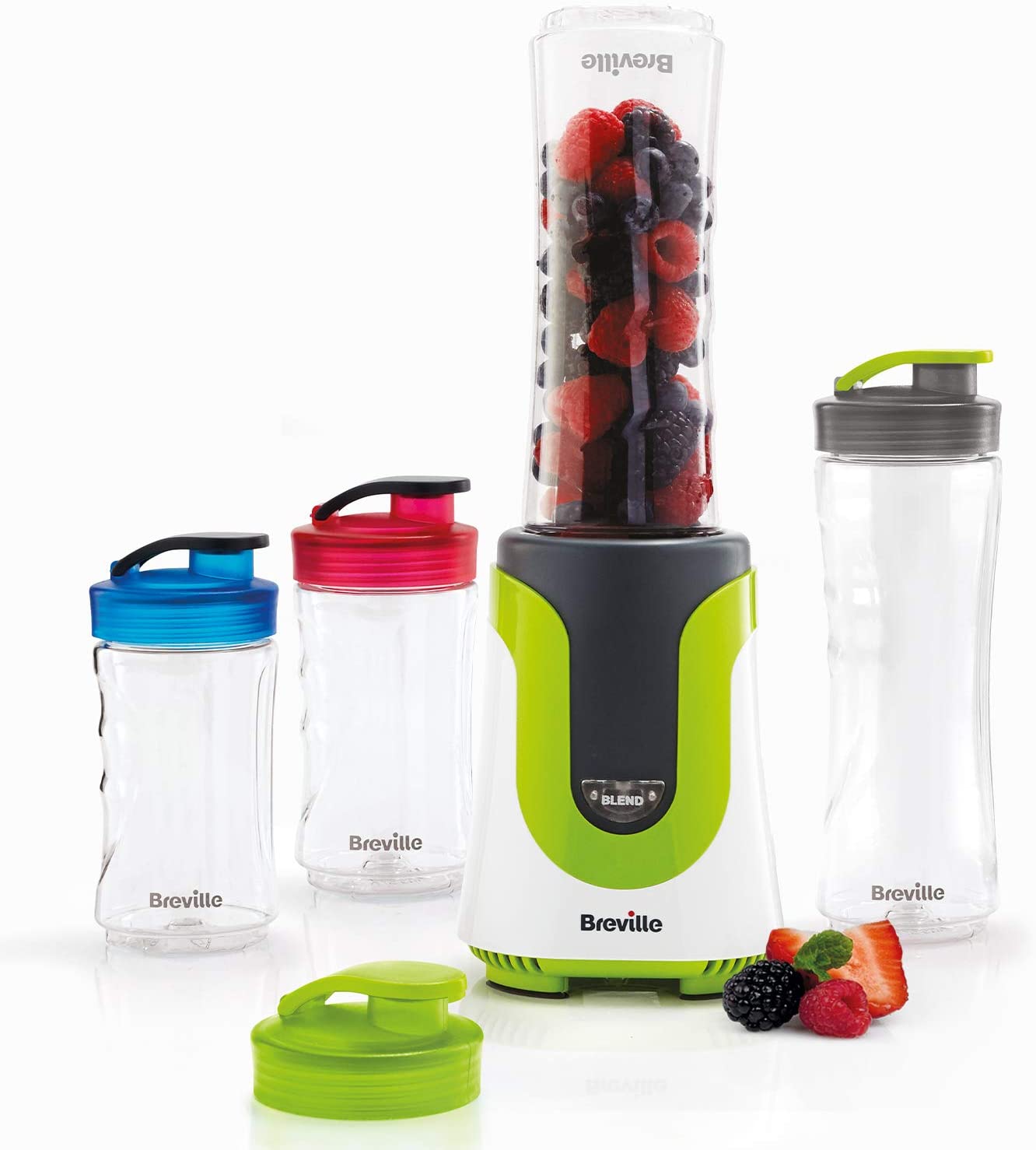 Bild von Breville Blend Active Personal Blender & Smoothie Maker | ColourMix Family | 4 x Portable Blending Bottles (600 ml | 300 ml) | 300 W [VBL240]