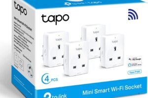 Bild von TP-Link Tapo Smart Plug Wi-Fi Outlet, Works with Amazon Alexa (Echo and Echo Dot), Google Home, Wireless Smart Socket, Device Sharing, Without Energy Monitoring, No Hub Required – Tapo P100 (4-Pack)