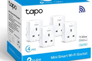 Bild von TP-Link Tapo Smart Plug Wi-Fi Outlet, Works with Amazon Alexa (Echo and Echo Dot), Google Home, Wireless Smart Socket, Device Sharing, Without Energy Monitoring, No Hub Required – Tapo P100 (4-Pack)