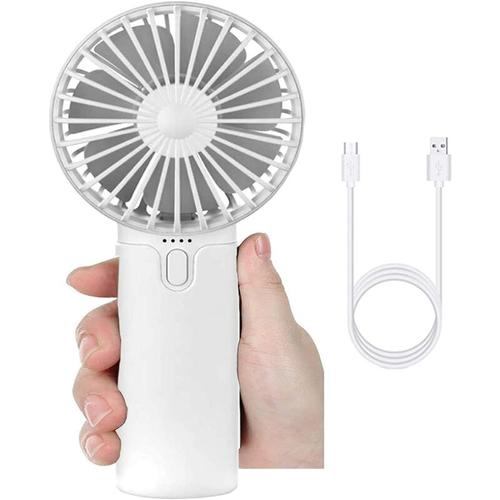 Bild von Litzee – Mini Handheld Portable Fan, USB Desk Table fan with Rechargeable 5200 mAh & Fan Base,