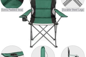 Bild von Leisure Kestrel High Back Padded Camping Chair – 120kg (19 Stone) Green