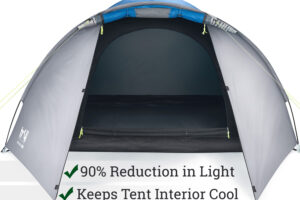 Bild von Leisure 4 Man Dome Tent With Porch (3000mm HH) – L360cm x W240cm x H130cm Blue