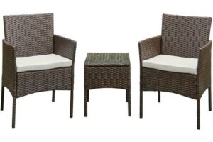 Bild von 2 seats outdoor garden rattan furniture set – Brown Beige – Brown