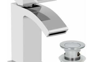 Bild von Modern Mono Basin Mixer Tap Slotted Waste Chrome Cloakroom