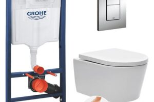 Bild von Grohe – Rapid sl toilet set + SATrimless toilet bowl, concealed fixings + Chrome Skate plate