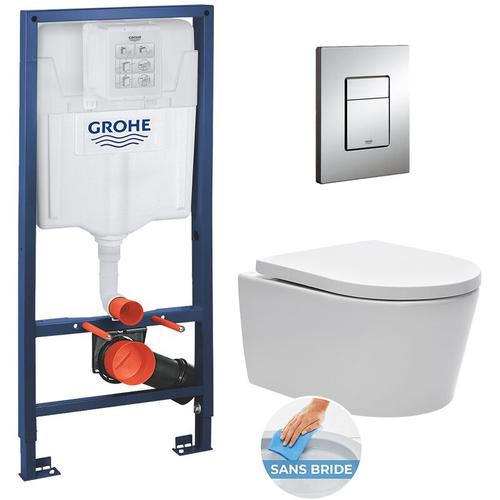 Bild von Grohe – Rapid sl toilet set + SATrimless toilet bowl, concealed fixings + Chrome Skate plate