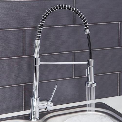 Bild von Kitchen Mixer Tap with Pull Out Spray – Silver – Sauber
