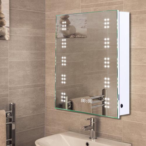 Bild von Livingandhome – LED Illuminated Bathroom Sensor Mirror Cabinet with Demist Shaver Socket, 500x700mm