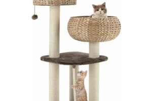 Produktbild von Costway – Cat Tree Tower Indoor Cat Activity Tree w/ Cozy Perches Hand Crafted Basket Beds