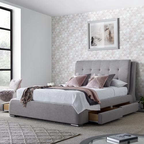 Bild von Bedmaster – Soho Grey Fabric 4 Drawer Storage Bed King Size