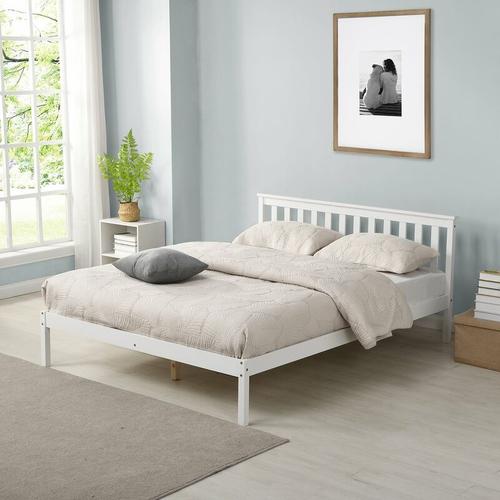 Bild von Cherry Tree Furniture Linnelle FSC Certified Solid Wood Bed Frame in White UK King – White