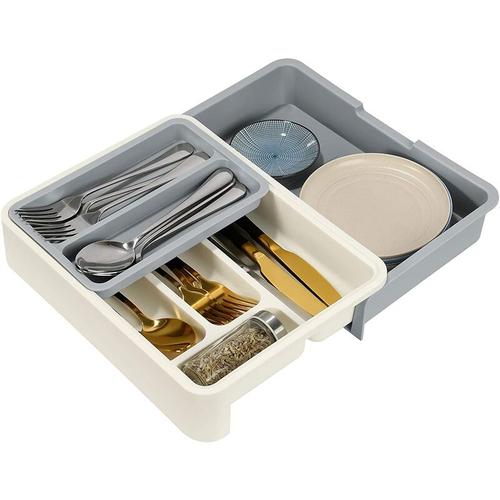 Bild von Briday – Cutlery Tray Drawer Organizer, Drawer Cutlery Organizer, Adjustable Silverware Tray,