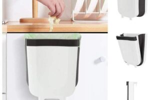 Bild von Collapsible Trash Can, 9L Wall-Mounted Trash Can for Kitchen, Car, Bathroom, Office and Bedroom