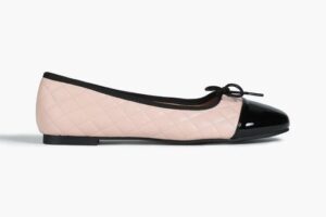 Bild von French Sole Amelie Quilted Two-tone Leather Ballet Flats – Pink – French Sole Flats