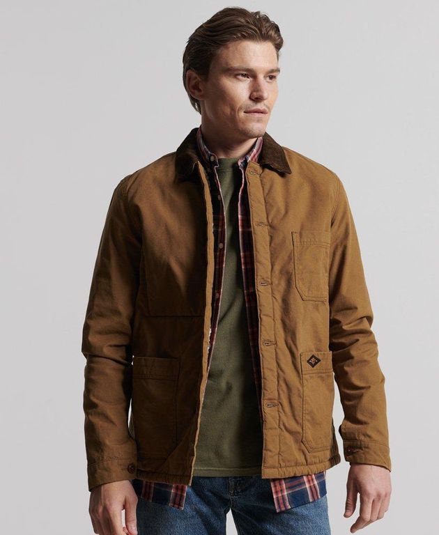 Produktbild von Superdry Utility Mix Over Shirt Brown / Duck Wax – Brown – Superdry Jackets