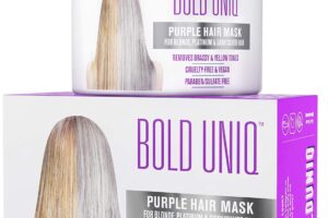 Bild von Purple Hair Mask – Toning Treatment for Blonde, Platinum, Bleached, Silver, Grey, Ash, and Brassy Hair – Reduce Yellow Tones & Condition Dry, Damaged Hair – Vegan, Paraben & ﻿Sulphate Free – 200 ml